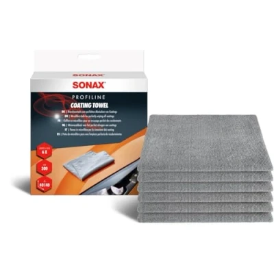 Imagen de SONAX Coating Towel (6 Unidades) paño de Microfibra Suave para Eliminar Suavemente los residuos Esmalte y sellados N. 04511000