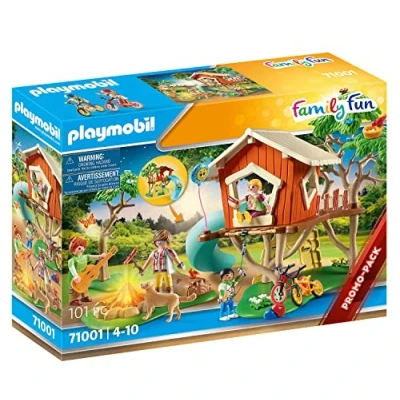 Imagen de PLAYMOBIL 71001 Family Fun Aventura en la Casa del Árbol con tobogán, Fogata LED, Juguetes para niños a Partir de 4 años, Multicolor