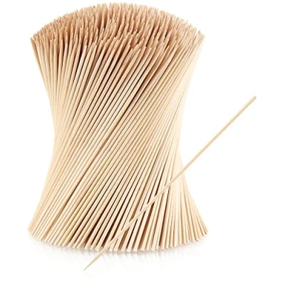 Imagen de COM FOUR® 1000x brochetas de madera para comer con los dedos largas carne y verduras barbacoa uso doméstico (1000 piezas 20 cm natural)