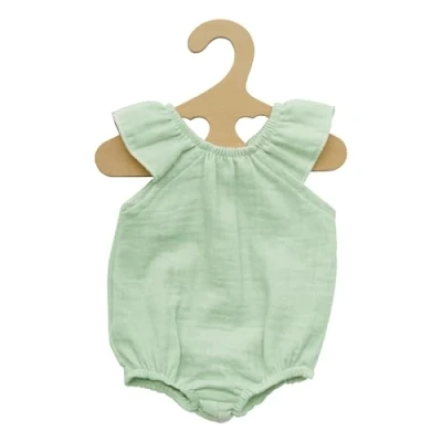 Imagen de Heless 1413 Ropa 100% algodón orgánico, Body con Volantes Menta para muñecas y Peluches Talla 28 35 cm, Color Mint (1413)