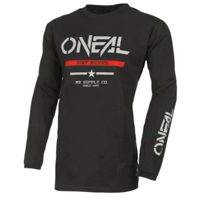 Imagen de O&#039;Neal Maillot de Motocross Manga Larga MX Enduro Protección Acolchada en los Codos, Ajuste ergonómico, Transpirable algodón básico Hexx V.22 Adulto Blanco Negro Talla M