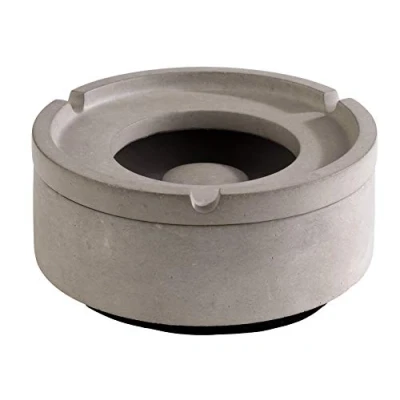 Imagen de cenicero APS Wind &quot;Element&quot; Premium de hormigón 3 ranuras para apoyar los cigarrillos con la parte inferior que protege muebles 10,5 x 5cm