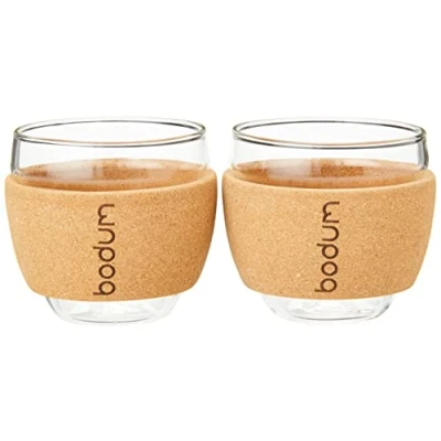 Imagen de Bodum PAVINA Set 2 Vasos, 10 Cl, Transparente, Corcho, 6.3 cm,