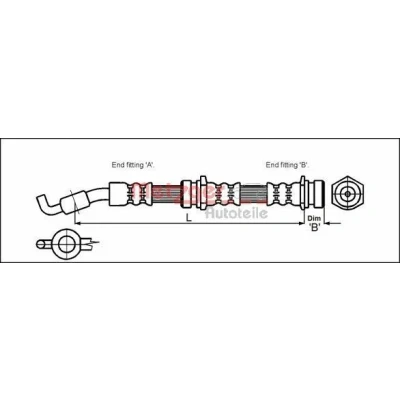 Imagen de METZGER 4114061 Latiguillos de Freno 508 Banjo MAZDA: 626 V Hatchback
