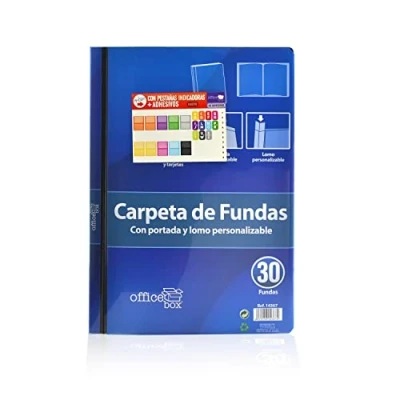 Imagen de Carpeta de Fundas Personalizable (Portada y Lomo) Tamaños A4+ A5 Tapas Rígidas Office Box (A4+ 30 Fundas)
