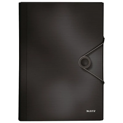 Imagen de LEITZ 45791095 Carpeta acordeón SOLID PP con 6 separadores más 1 extra ancho DIN A4 color negro