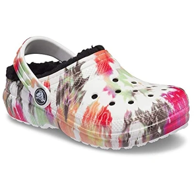 Imagen de Crocs Classic Lined Tie Dye Clog K, Zuecos para Unisex niños, Negro (Black/Multi), 25/26 EU
