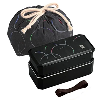 Imagen de 1 X Cool Japanese Bento Lunch Box with Belt , Bag Chopsticks Waon Black by OSK