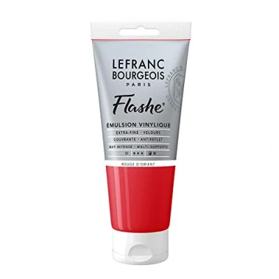 Imagen de Lefranc Bourgeois vinilo Pintura Acrílica, extra fina color de para artistas, 80 ml Tube Orient Rojo