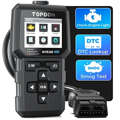 Imagen de TOPDON AL400 Lector de códigos OBD2, 10 Funciones, comprobación Las Luces del Motor, Pruebas emisiones Gases Escape, Sensor O2, EVAP, actualizaciones por Vida
