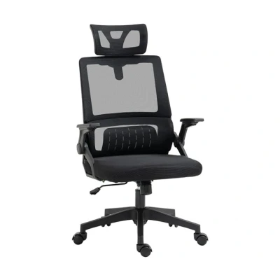Imagen de Vinsetto Silla de Oficina Malla con Función Basculante Escritorio Giratorio Altura Reposacabezas Ajustable y Reposabrazos Carga 120 kg para Estudio 58x61x102 119 cm Negro