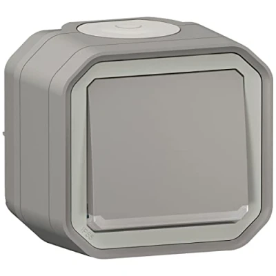 Imagen de Legrand Plexo 10A Pulsador luminoso impermeable con indicador para montaje en color gris