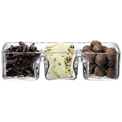 Imagen de LSA International Serve SZ04 Trío de miniplatos para aperitivos, 30 cm largo, transparente
