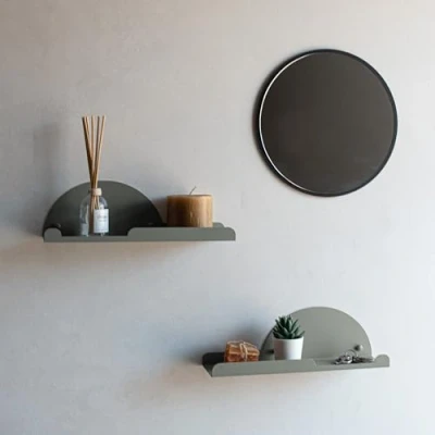 Imagen de MILUKA Baldas Pared con Perchero Set 2 Estante Color Verde 35 cm Colgador como Dormitorio Infantil, Baño, Cocina, Recibidores de Entrada o mesita Noche (Verde)