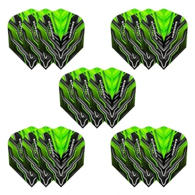 Imagen de Harrows Supergrip Ultra Juego de 5 plumas para dardos (15 vuelos en total) I 100 micras, extra fuertes, fabricadas el Reino Unido, accesorios profesionales