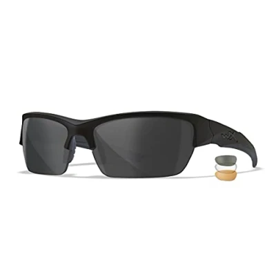 Imagen de Wiley X Wx Valor Gafas De Sol, Matte Black/Smoke Grey/Clear/Light Rust, Small/Large Unisex