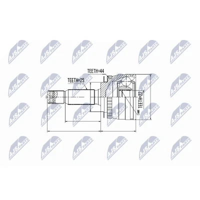Imagen de NTY NPZ KA 312 Junta Homocinética Transmisión automática, Caja de cambios manual Eje delantero, derecha, izquierda