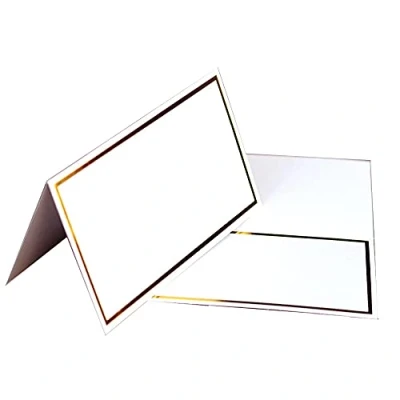 Imagen de 50 Piezas Tarjetas de Lugar, Lugar Mesa, Nombre Invitados, Mesa Blancas, Blancas para Bodas, Banquetes, Eventos, Fiestas (3.9 * 3.9 Pulgadas)