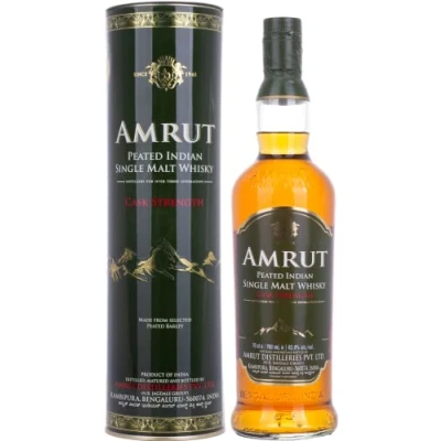 Imagen de Amrut PEATED Indian Single Malt Whisky CASK STRENGTH 62,8% Vol. 0,7l in Tinbox