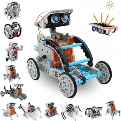 Imagen de ACELIFE STEM Robot solar de juguete 12 en 1, kit educativo ciencia, construcción para niños 8 a años, cumpleaños y niñas, alimentado por energía solar, color