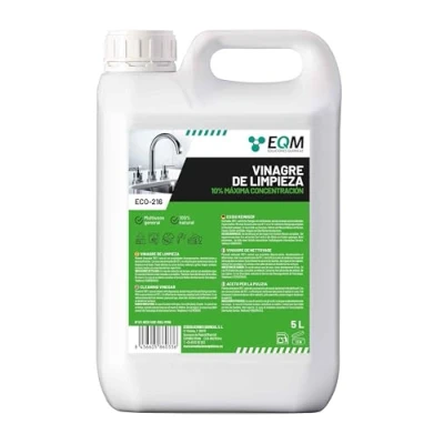 Imagen de EQM ECO 216 Vinagre de Limpieza Concentrado 5L 10º Acidez 100% Natural Potente Limpiador Multiusos para el Hogar
