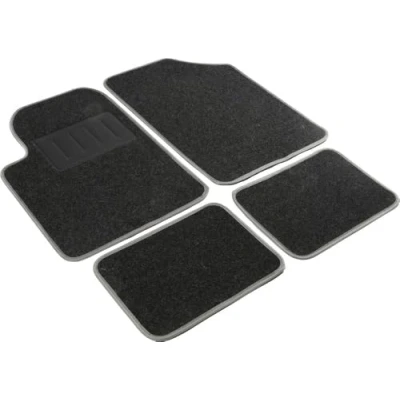 Imagen de START ESSENTIAL 9709 Juego de alfombrillas suelo textil, PVC, PP (polipropileno) delante y detrás 4 gris, negro