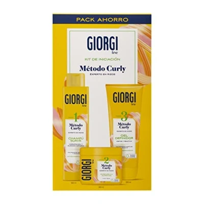 Imagen de GIORGI Line Kit de Iniciación al Método Curly en 3 Pasos, Rizos Espectaculares, 0% Alcohol, Siliconas, Sulfatos, Con Proteínas Vegetales y Aguacate 950 ml