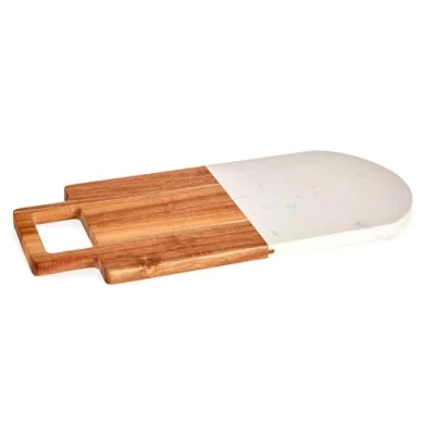 Imagen de Tabla cortar madera y marmol blanco colección KINVARA