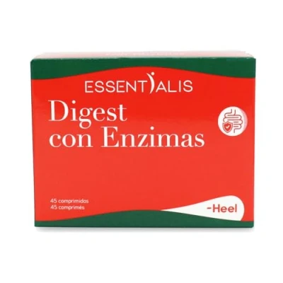 Imagen de Essentialis Digest con Enzimas Hinojo, Jengibre, 5 Digestivas y Carbonatos de Calcio Sodio Gases, Hinchazón Digestiones Pesadas Absorción Nutrientes 45 comprimidos veganos