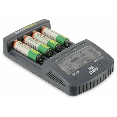 Imagen de AccuPower IQ338 Cargador con Pantalla LCD para baterías Li Ion/Ni MH/Ni CD