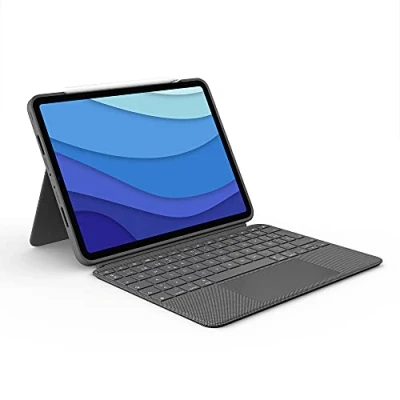 Imagen de Funda con Teclado Logitech Combo Touch, Para iPad Pro 11 (1/2/3/4 gen 2018/20/21/22), Accesos directos, extraíble, Retroiluminación, Gris
