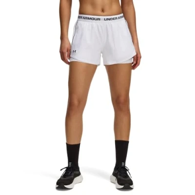 Imagen de Under Armour TECH PLAY UP Shorts Pantalón corto de deporte, Mujer, Talla: Large, White/black