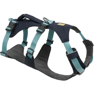 Imagen de RUFFWEAR Arnés para Perro con asa, Flagline, Multiusos, Ligero, Ajustable, cómodo, Caminar, 3 Puntos de fijación Plomo, Correa Reforzada y Anillo en V Metal Fuerte, Basalt Grey, XS