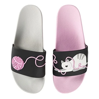 Imagen de Dedoles Chanclas Unisex Hombre Mujer y Niños Sandalias diseños divertidos Libros Pizza Flores Fiesta Café Regalo, Color: Gato pelota, 41 EU