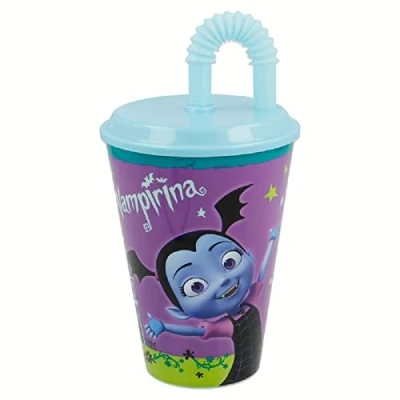 Imagen de ALMACENESADAN 2020; Vaso caña Reutilizable Vampirina; Capacidad 430 ml; Producto de plástico; No BPA