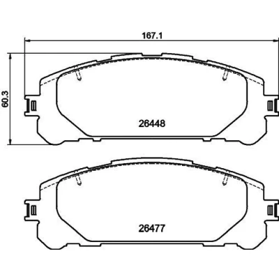 Imagen de HELLA 8DB 355 043 871 Juego de pastillas freno no preparado para indicador desgaste con accesorios TOYOTA: RAV4 V