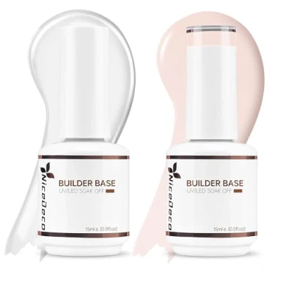 Imagen de Nicedeco Gel Uñas Constructor Esmaltes Semipermanentes Para UV/LED Soak Off Colores Vibrantes y Duraderos 2 x 15ML SET 7