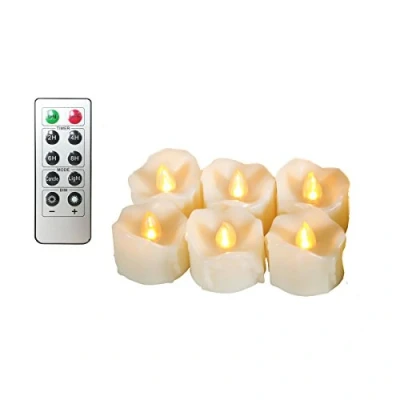 Imagen de Erosway velas LED, eléctricas realistas y parpadeantes, 200 horas de funcionamiento sin interrupción con temporizador 2/4/6/8 control remoto