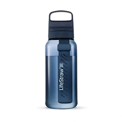Imagen de LifeStraw Go Series Botella de acero inoxidable con filtro agua, Filtra bacterias, parasitos y microplasticos, 1L