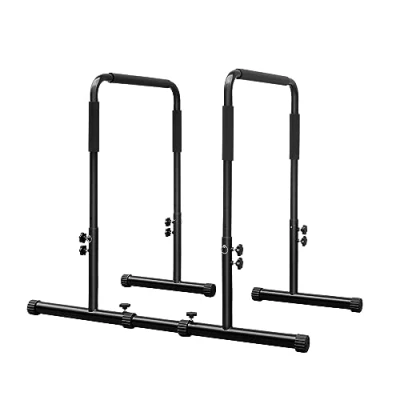Imagen de FUNJEPE Barras de inmersión ajustables, barra dominadas, soporte paralelo acero resistente, estación para gimnasio en casa, entrenamiento fuerza, equipo ejercicio fitness