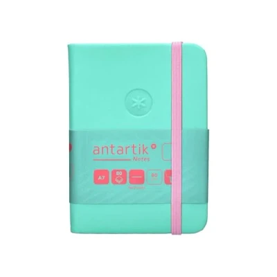 Imagen de Antartik CUADERNO CON GOMILLA NOTES TAPA DURA A7 HOJAS LISAS ROSA Y TURQUESA 80 GR FSC