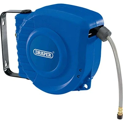 Imagen de Draper 15047 Carrete retráctil para manguera de aire, 31,8 x 16,6 27,4 cm, color azul