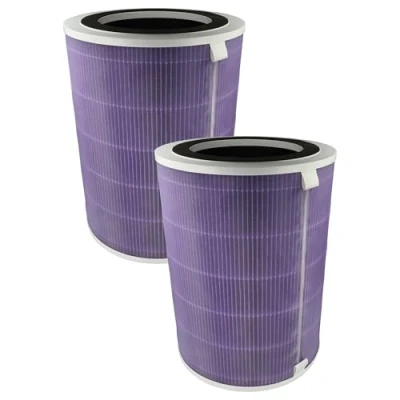 Imagen de vhbw 2x Filtro de aire compatible con Pro Breeze PB P07 purificador combi prefiltro + HEPA(H13) carbón activo iones plata