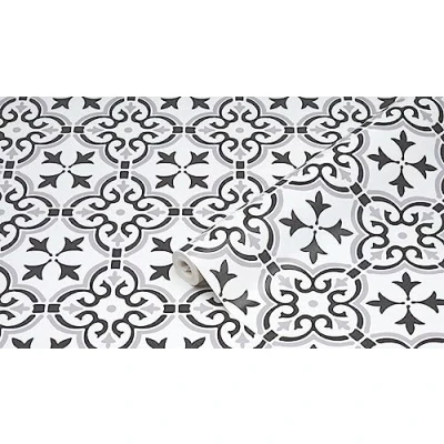 Imagen de d c fix papel pintado de pared Formas florales paneles 3D lavable y impermeable vinilo decorativo mural revestimiento pegatinas PVC para cocina, baño, salon, dormitorio 67,5 cm x 4 m