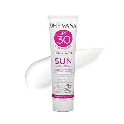Imagen de Dhyvana Protector Solar Facial SPF30 Sun Ideal para Uso Diario. Filtros Minerales. Pieles Normales y sensibles 50ml