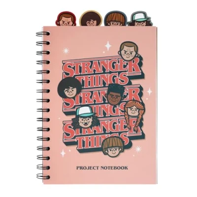 Imagen de Grupo Erik Cuaderno A5 Stranger Things Bloc de notas con 4 separadores Libreta hojas blancas rayadas pequeño, Merchandising