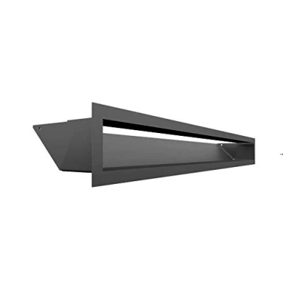 Imagen de Rejilla de ventilación KRATKI AIR aire caliente 9 x 80 cm Grafito escape para chimeneas Entrada en un ángulo 45 grados