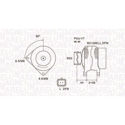 Imagen de MAGNETI MARELLI 063731827010 Alternador 14V 150A RENAULT: MEGANE 2, LAGUNA 2 Grandtour, TRAFIC Kasten, OPEL: Vivaro A Furgón, Combi