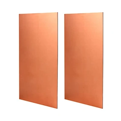 Imagen de QWORK® 2 Piezas Placa de Cobre 1mm Espesor, Lamina Puro 99,9% (200 mm x 100 1 mm)