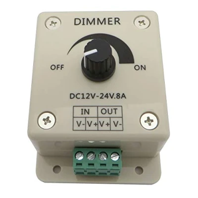 Imagen de Regulador de intensidad/interruptor LED, 12 V CC, intensidad regulable, para todas las bombillas LED regulables con enchufe y hembra (regulador 8 A)